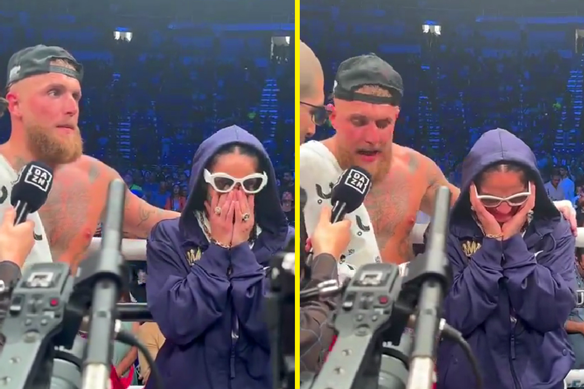 Amanda Serrano breaks down crying in the ring and fans boo as homecoming fight is cancelled at last second due to freak injury after Jake Paul KO