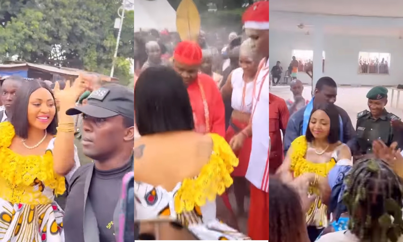 “Gina don see wetin old women for that village neva see” – Reactions as Regina daniels visits her husband’s village (video)