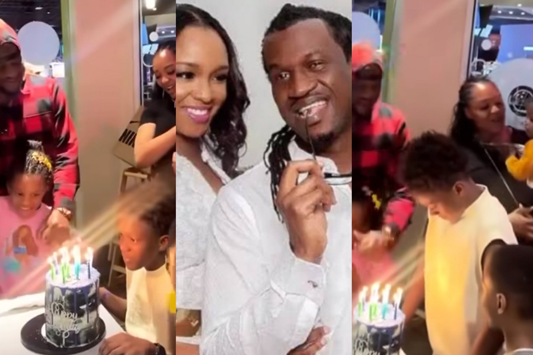 “Tonto Dikeh and May Edochie should learn” – Reactions as Paul Okoye reunites with ex-wife, Anita for son’s 11th birthday (Video)