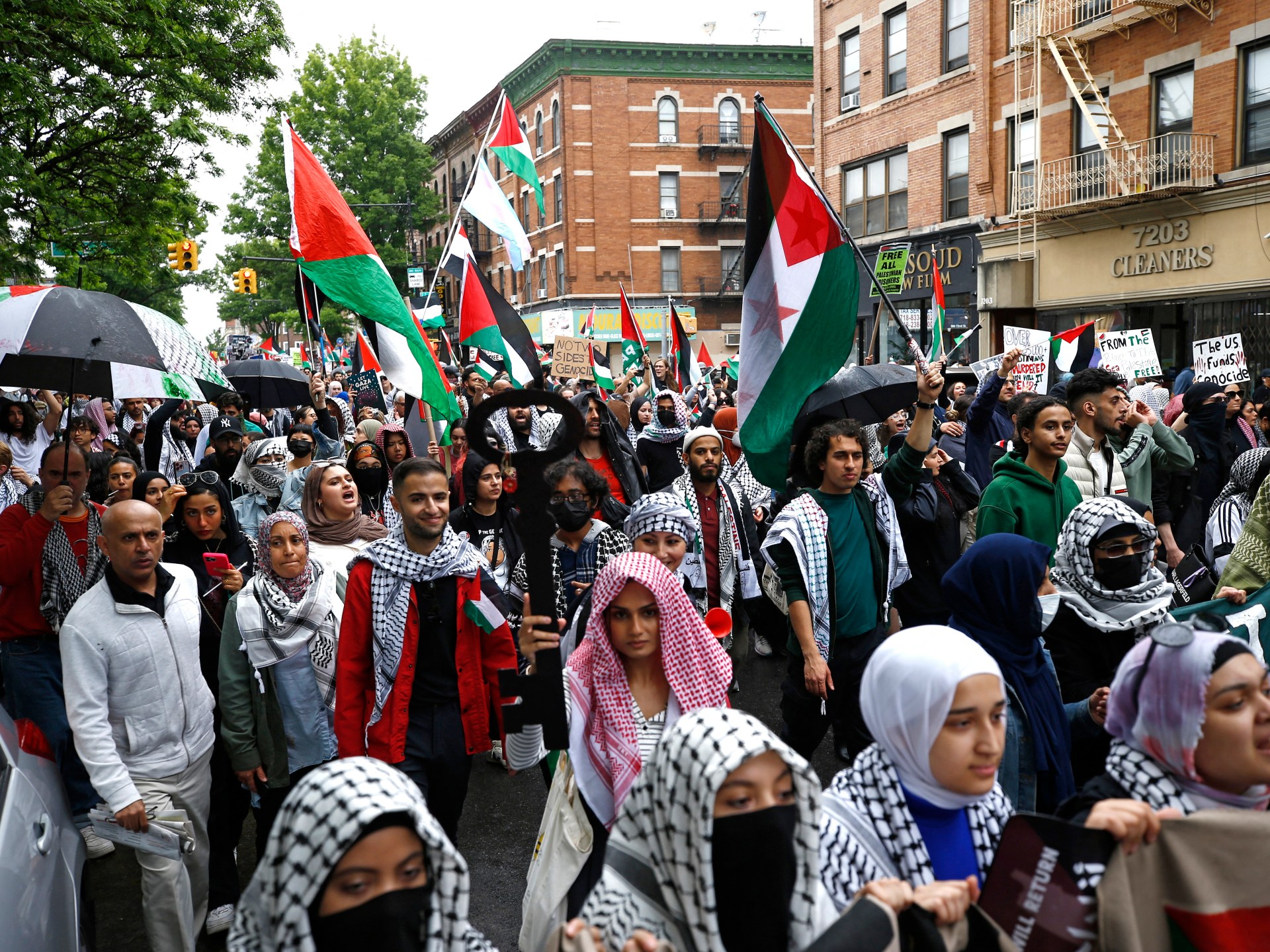 New York Police Violently Arrest Pro -Palestine Protesters Marking Nakba