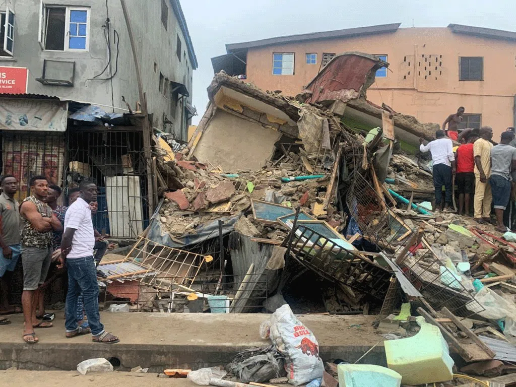 Many Trapped As Two-storey Building Collapse In Lagos Island [Video]