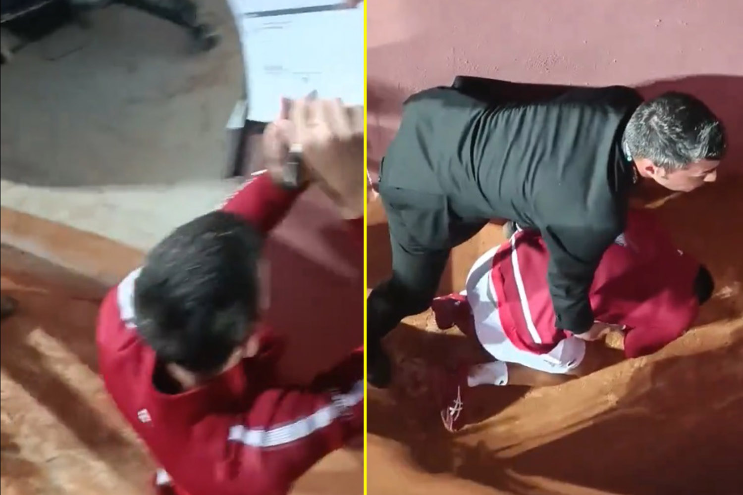 Footage shows Novak Djokovic falling to the floor after being struck by a bottle at Italian Open