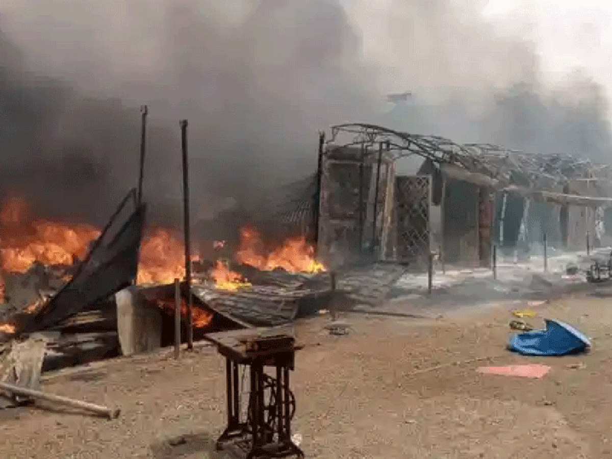 Fire Guts Tejuosho Wooden Market In Lagos