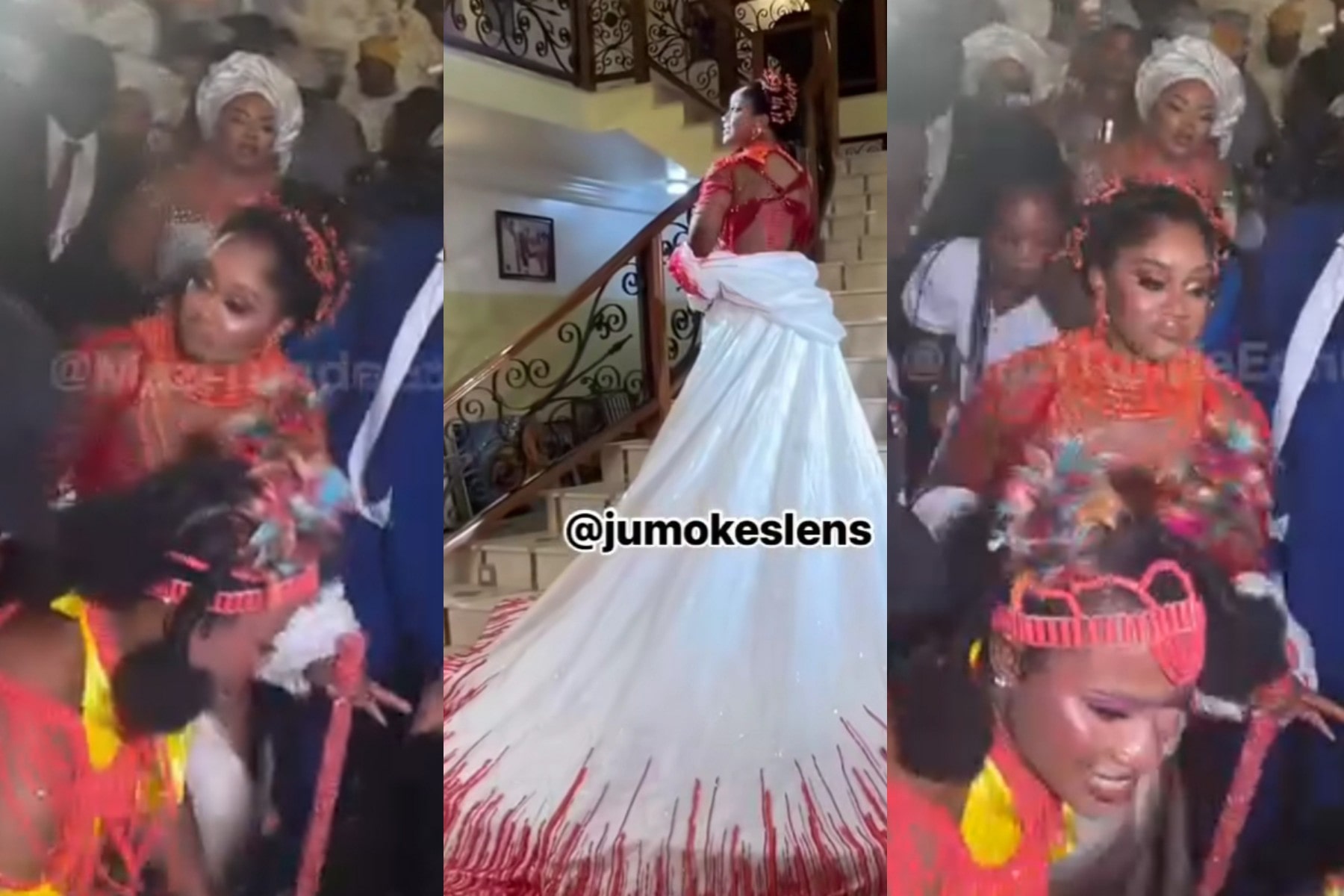 Chioma makes many green with envy with her grand entrance to her wedding (Video)