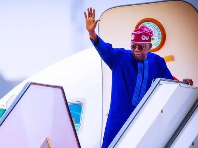 Tinubu flies out of Lagos for Ramaphosa’s inauguration