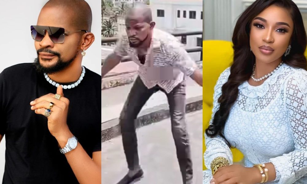 Uche Maduagwu dances for joy as Tonto Dikeh invests N1.3 million in his new business (Video)