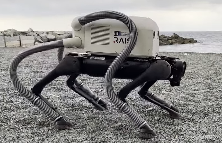 This Vacuum Robot Dog Can Find And Suck Up Trash With Its Feet