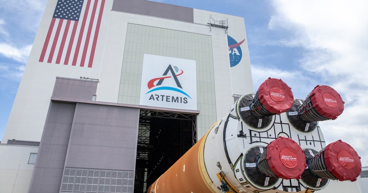 NASA’s Space Launch System Rocket Arrives At Kennedy