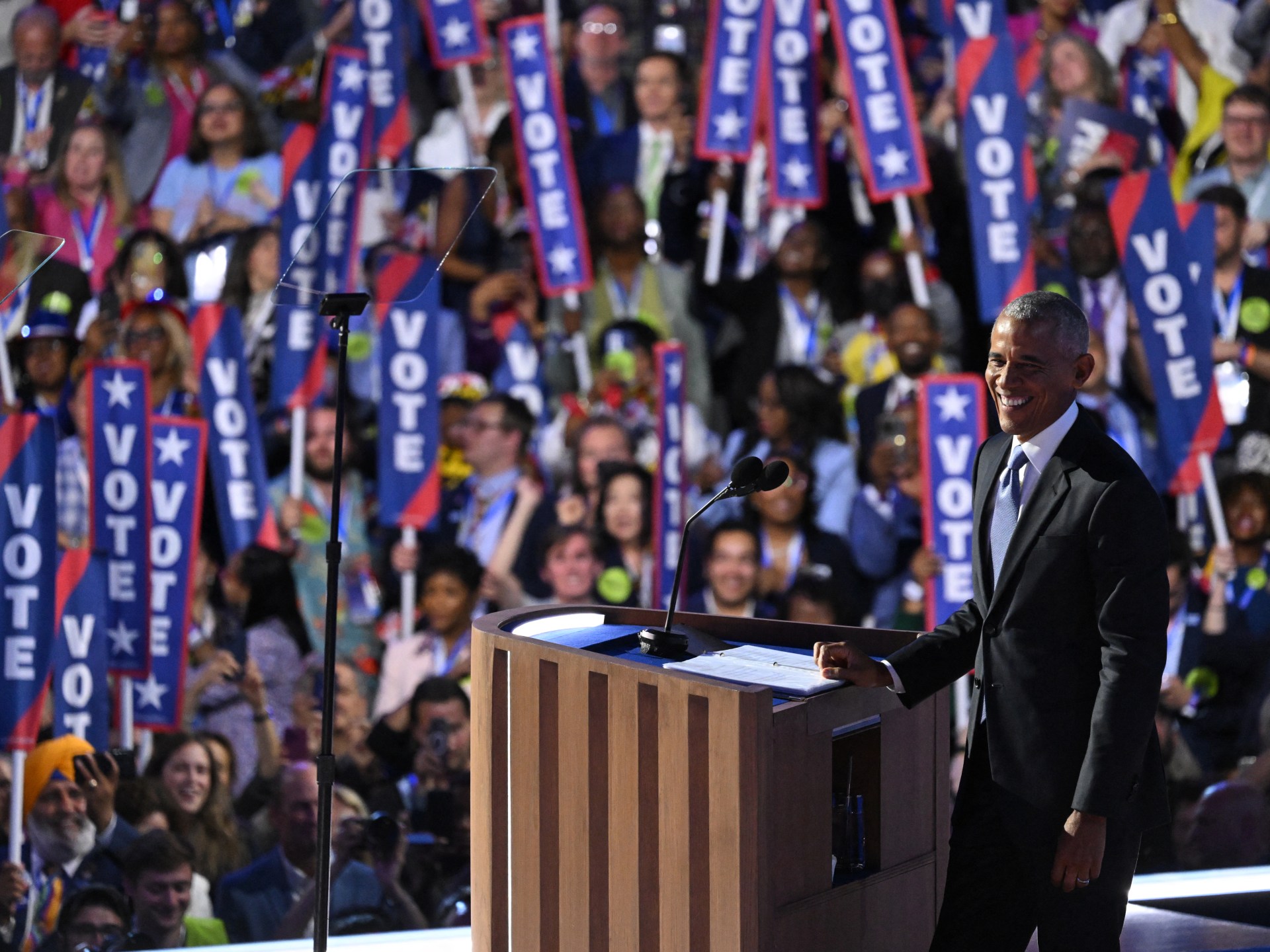 ‘Let’s Get To Work!’: Barack Obama Takes Stage For Kamala Harris At DNC