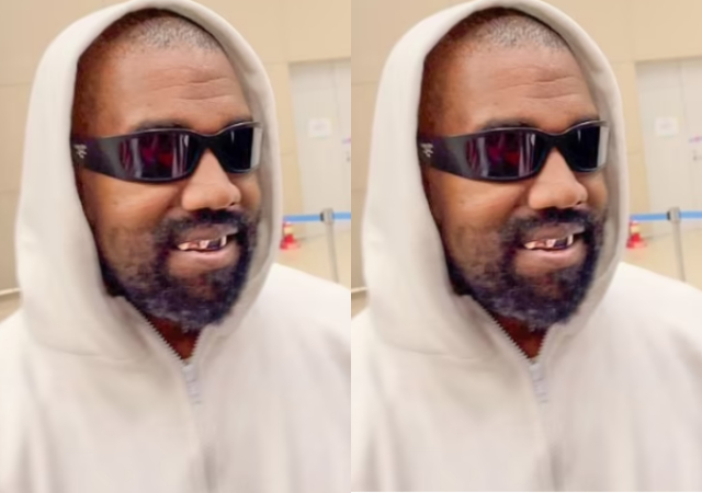 Rapper Kanye West shows off 0,000 GRILLS