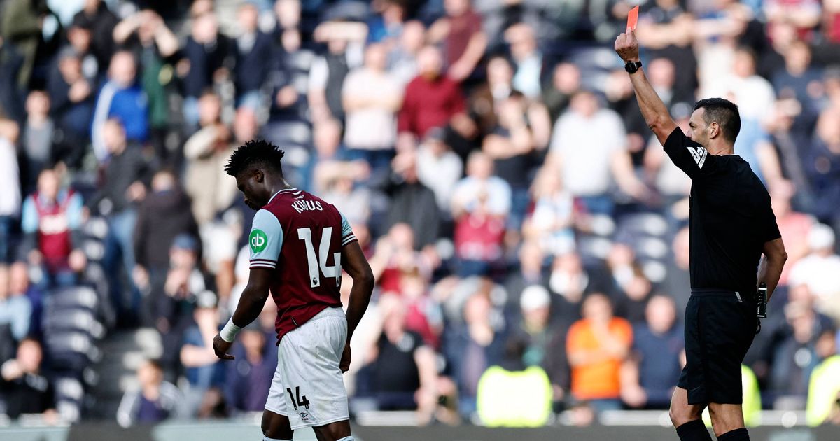 West Ham star Mohammed Kudus set to miss Everton clash after Tottenham red card