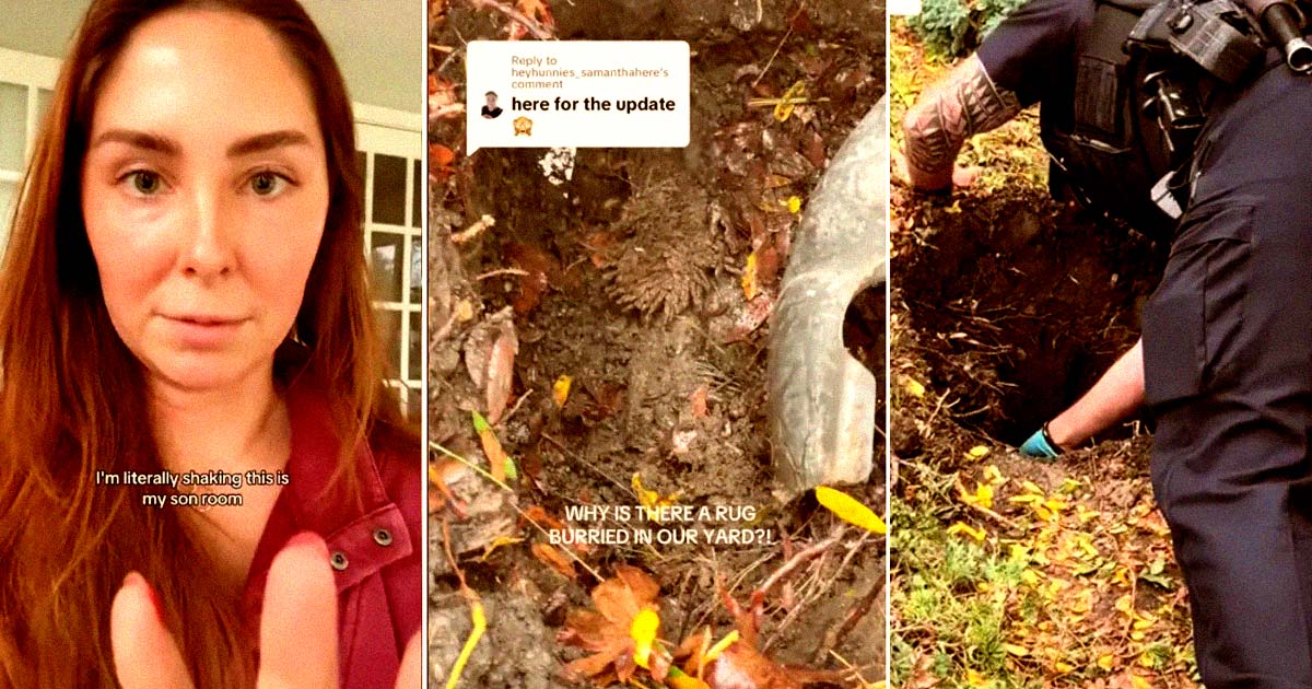 Haunted Woman Calls The Cops After Discovering A Rug Mysteriously Buried In Her Backyard