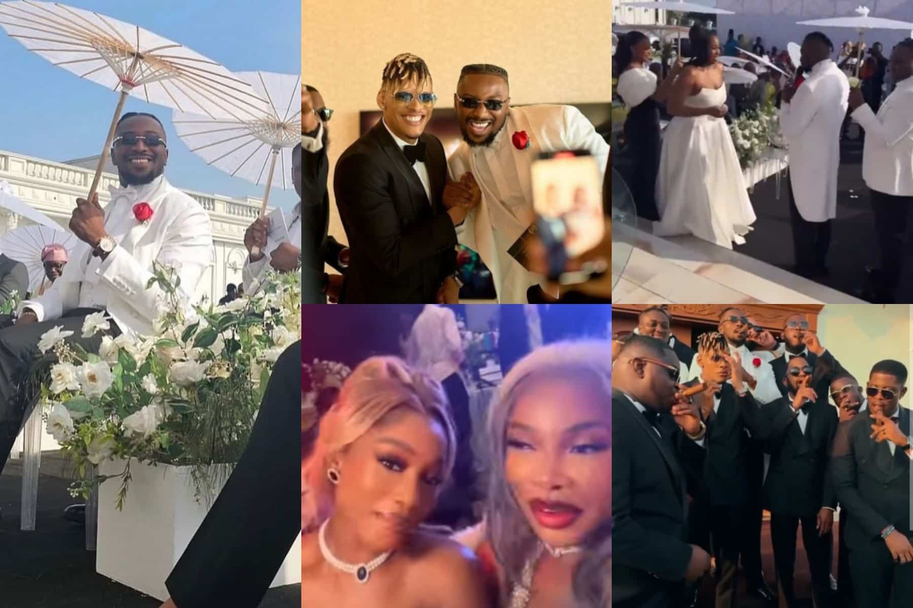 Tacha, Elozonam, other BBNaija stars shutdown Lagos for Sir Dee’s wedding (Photos and Video)