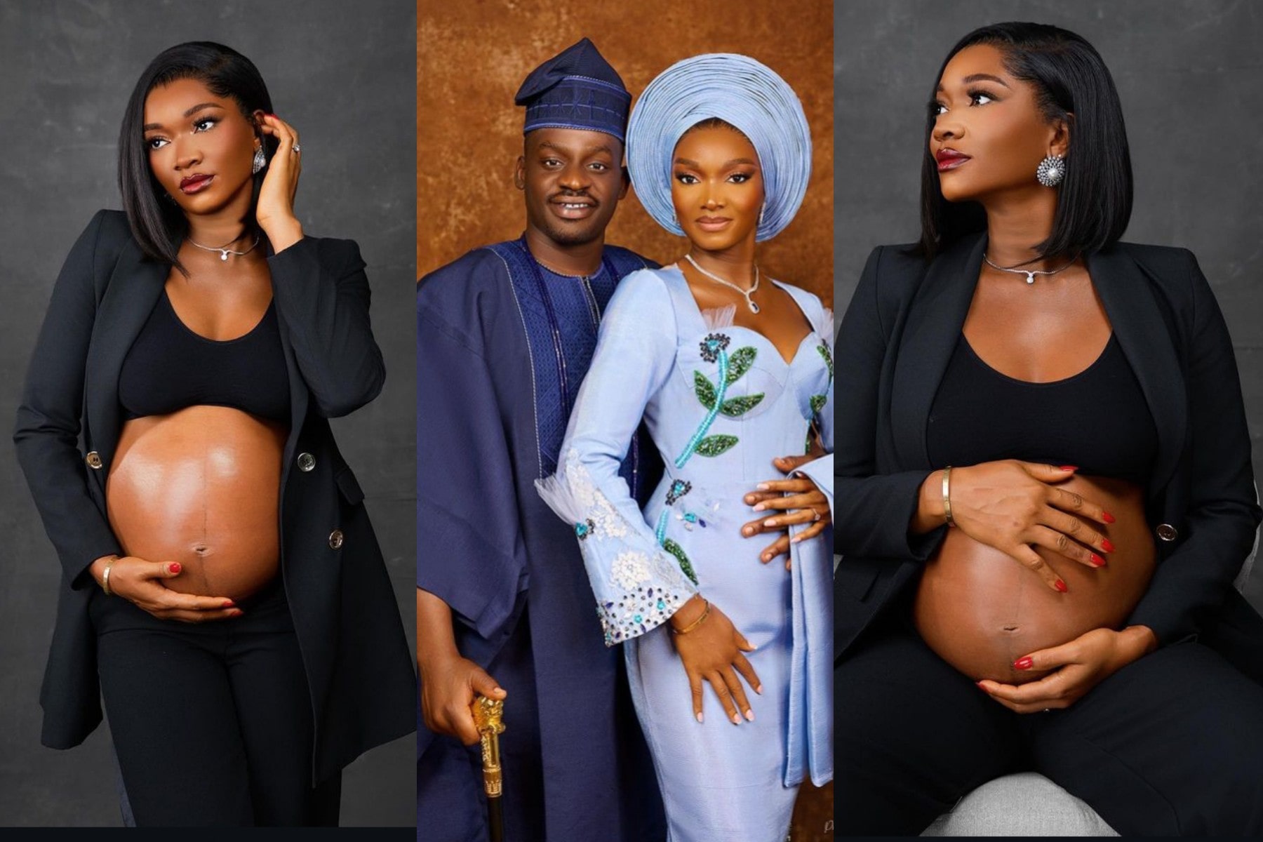 Congratulatory messages pour in as comedian Wofai Fada and husband are expecting their first child flaunts baby bump (Photos)