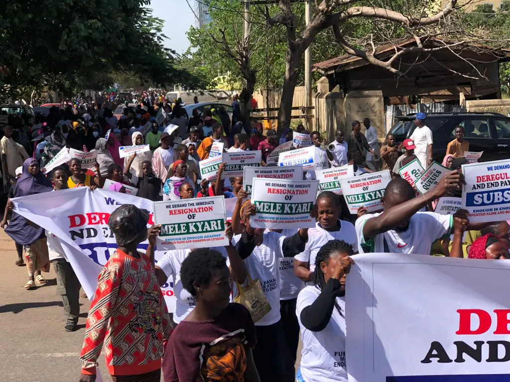 Fuel Crisis: Kyari Must Go – Protesters Storm NNPC Towers In Abuja [PHOTOS]