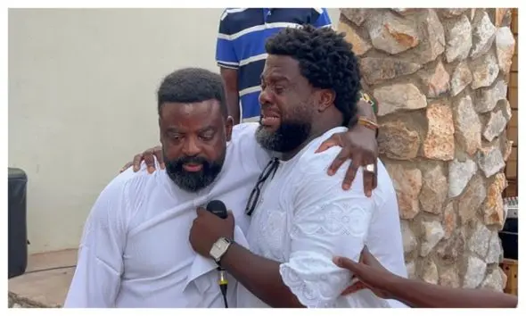 Actor Kunle Afolayan Finally Reconcile With Brother, Aremu At Mothers Burial