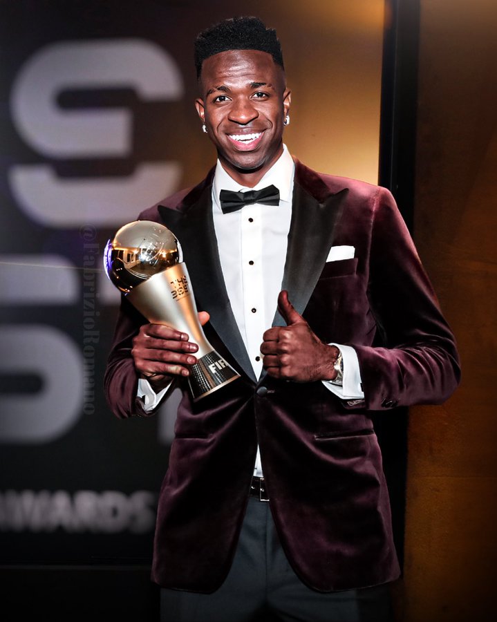 Vinicius Junior Wins Men’s Player Award At FIFA Best Ceremony In Doha 