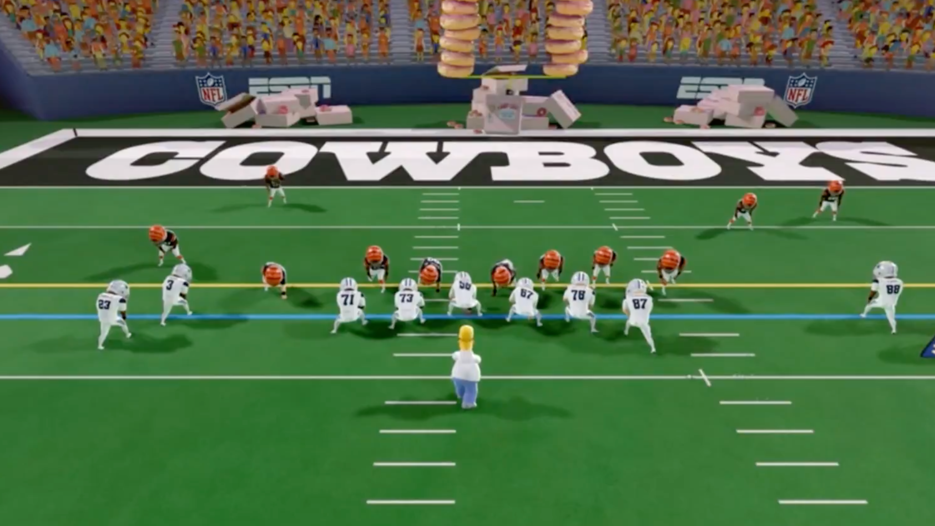 Internet goes crazy as Homer and Bart Simpson exchange touchdown passes on Monday Night Football