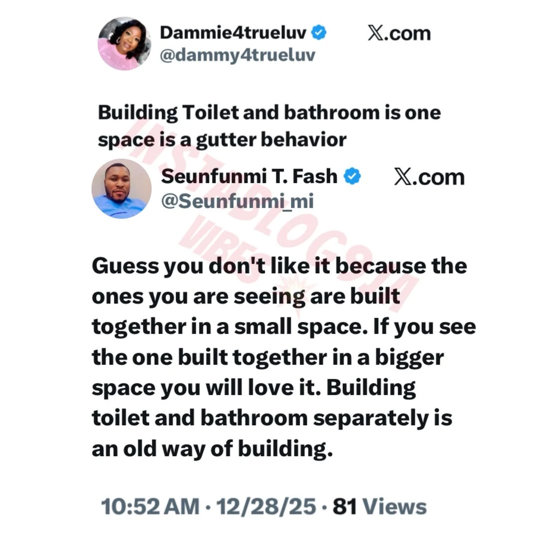 A debate has sparked online after a woman described having the toilet and bathro