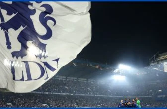 A generic view of Stamford Bridge in the dark.