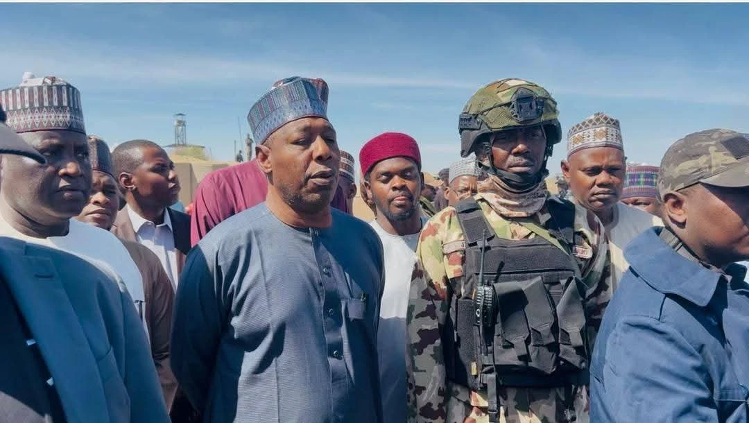 Zulum Visits Frontline Troops In Mairari, Inspects Dilapidated FGC Monguno