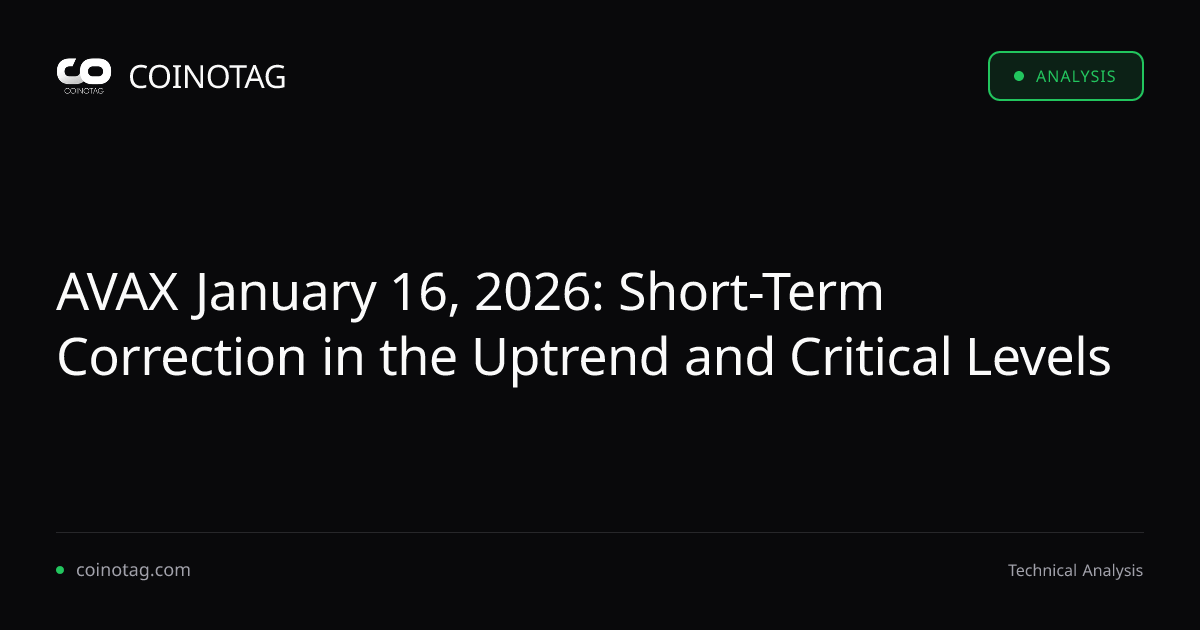 AVAX January 16, 2026: Short-Term Correction in the Uptrend and Critical Levels