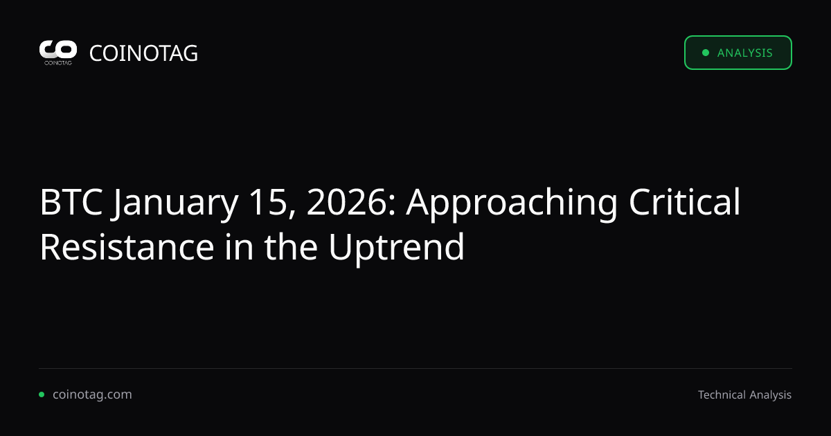 BTC January 15, 2026: Approaching Critical Resistance in the Uptrend