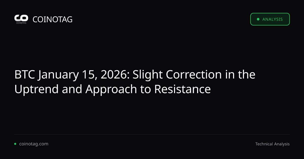 BTC January 15, 2026: Slight Correction in the Uptrend and Approach to Resistance