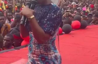 Barbie Kyagulanyi publicly knelt to thank her husband, Uganda's opposition leade