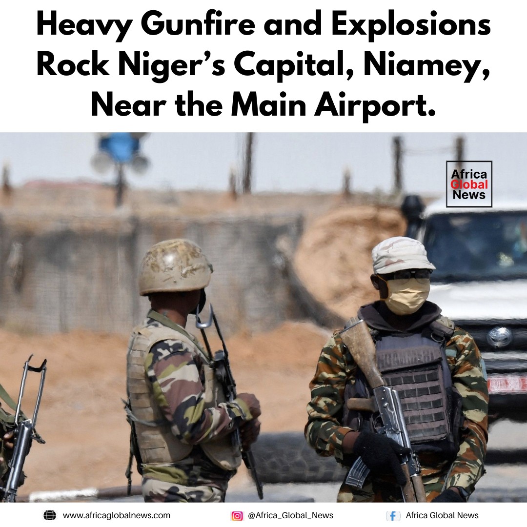 Heavy gunfire and explosions have rocked Niger’s capital, Niamey 1 Heavy gunfire and explosions have rocked Niger’s capital, Niamey, near the main