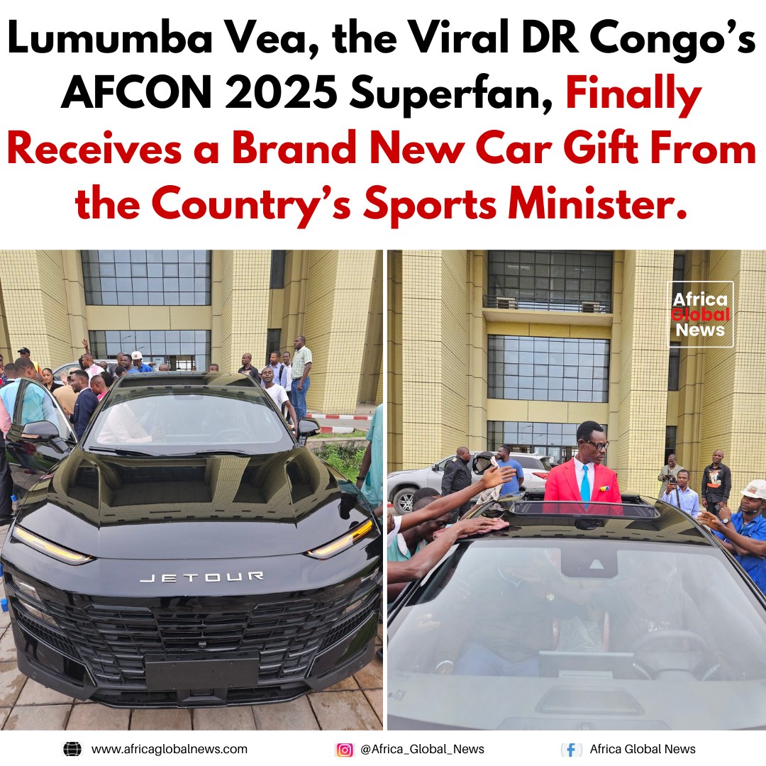 Lumumba Vea, the viral DR Congo AFCON 2025 superfan, has finally received a brand new car 4 Lumumba Vea, the viral DR Congo AFCON 2025 superfan, has finally received a bran