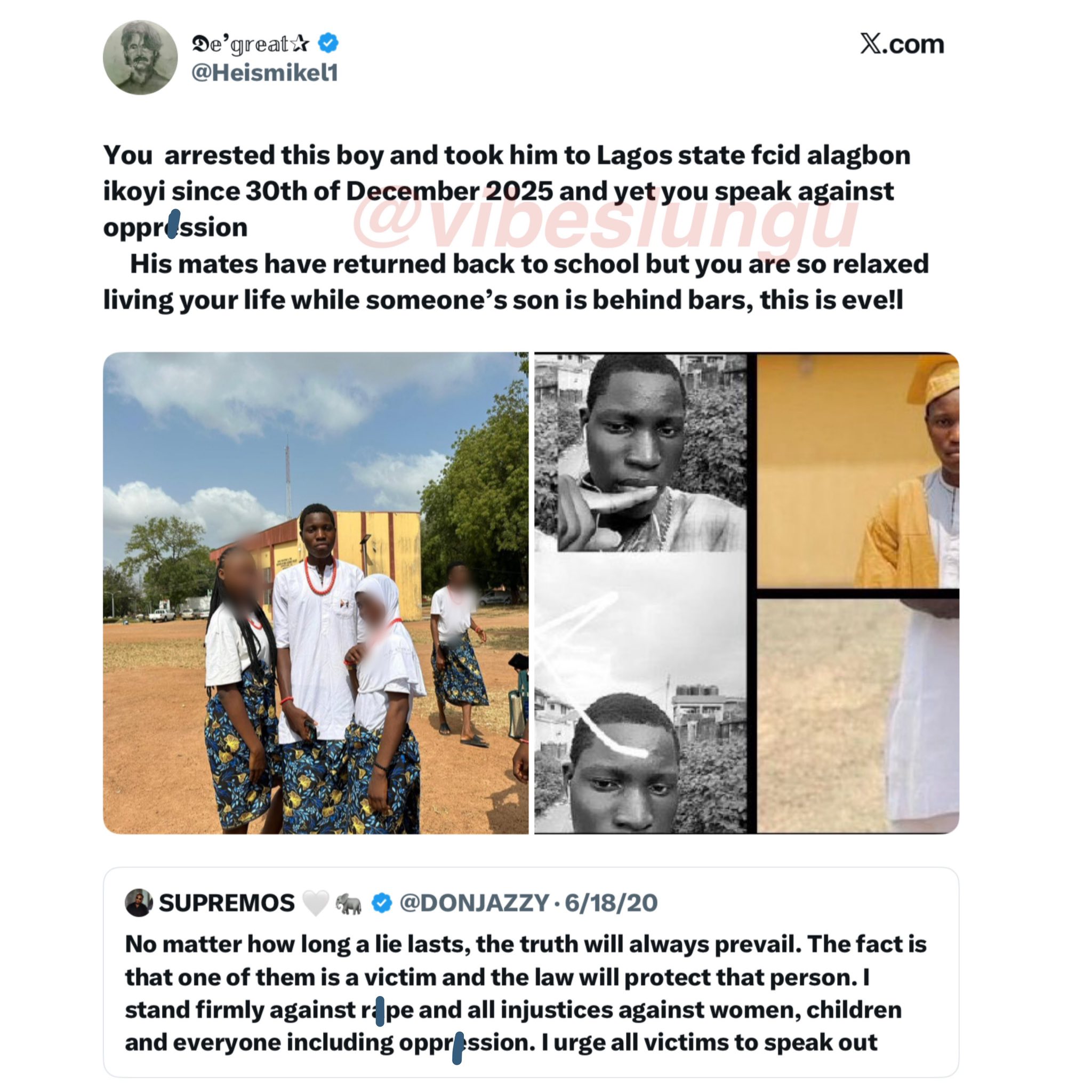 Nigerians are divided as a young man remains in detention since Dec 30 4 Nigerians are divided as a young man remains in detention since Dec 30 over an a