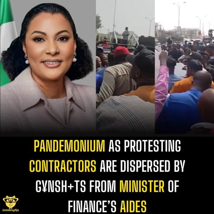 Pandemonium as Protesting Contractors Are Dispersed by G¥nsh+ts from Minister of