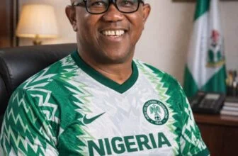 Peter Obi came to the office this morning wearing a Nigerian jersey. If this isn