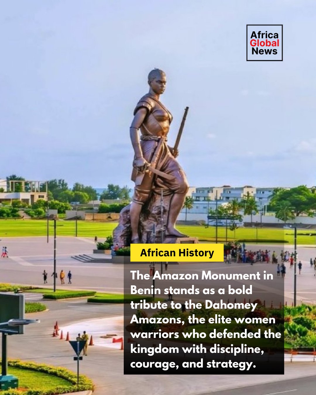The Amazon Monument in Benin stands as a bold tribute to the Dahomey Amazons, th