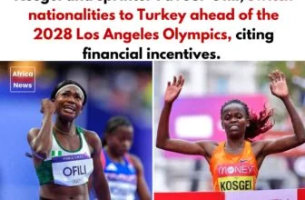 Top Kenyan and Nigerian athletes, including former marathon world record holder
