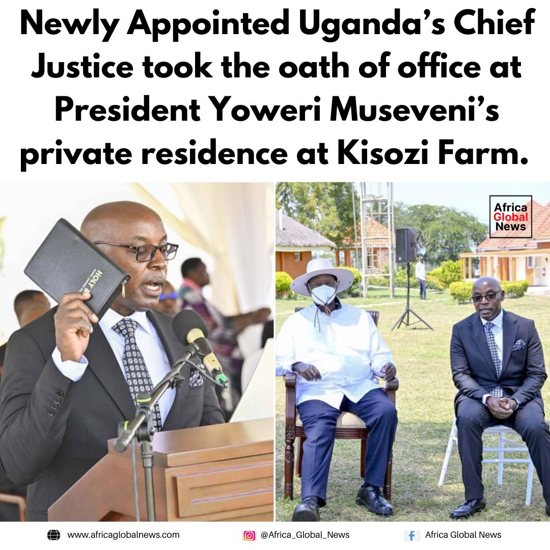 Uganda’s Chief Justice took the oath of office at President Yoweri Museveni’s private residence 1 Uganda’s Chief Justice took the oath of office at President Yoweri Museveni’s pr