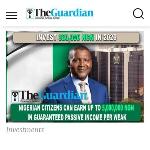 DISCLAIMER: The Guardian warns public over fake Dangote crypto advert