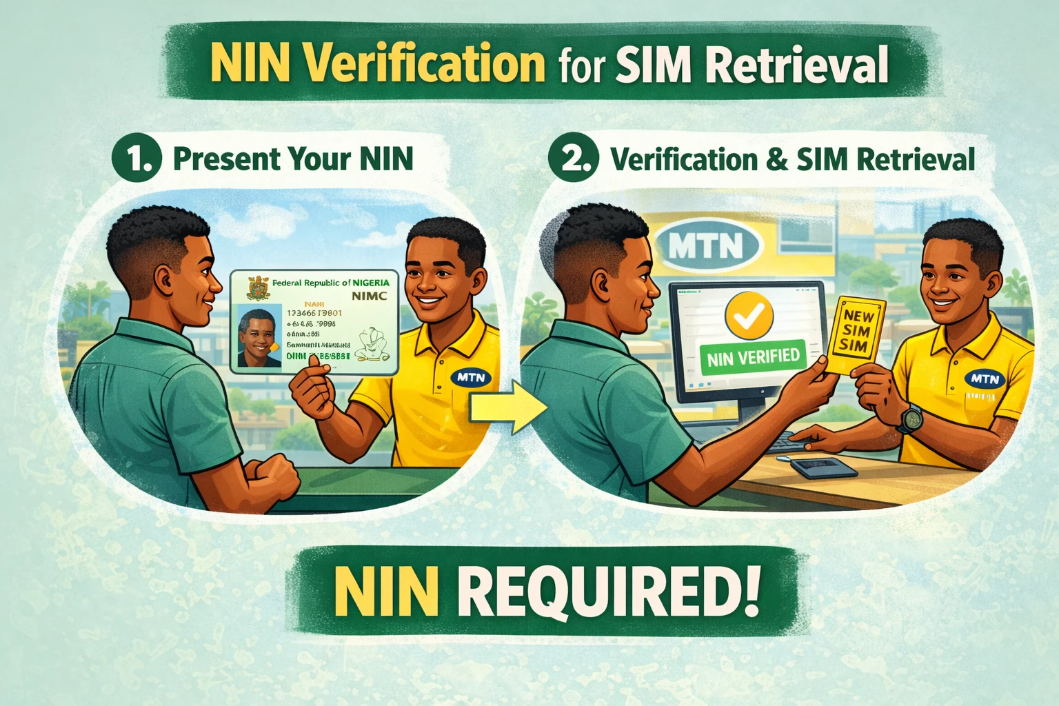 NIN verification for SIM retrieval