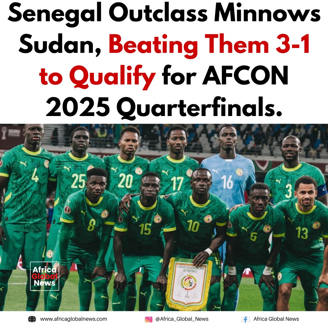 Senegal outclassed Sudan with a convincing 3–1 victory to book their place in th