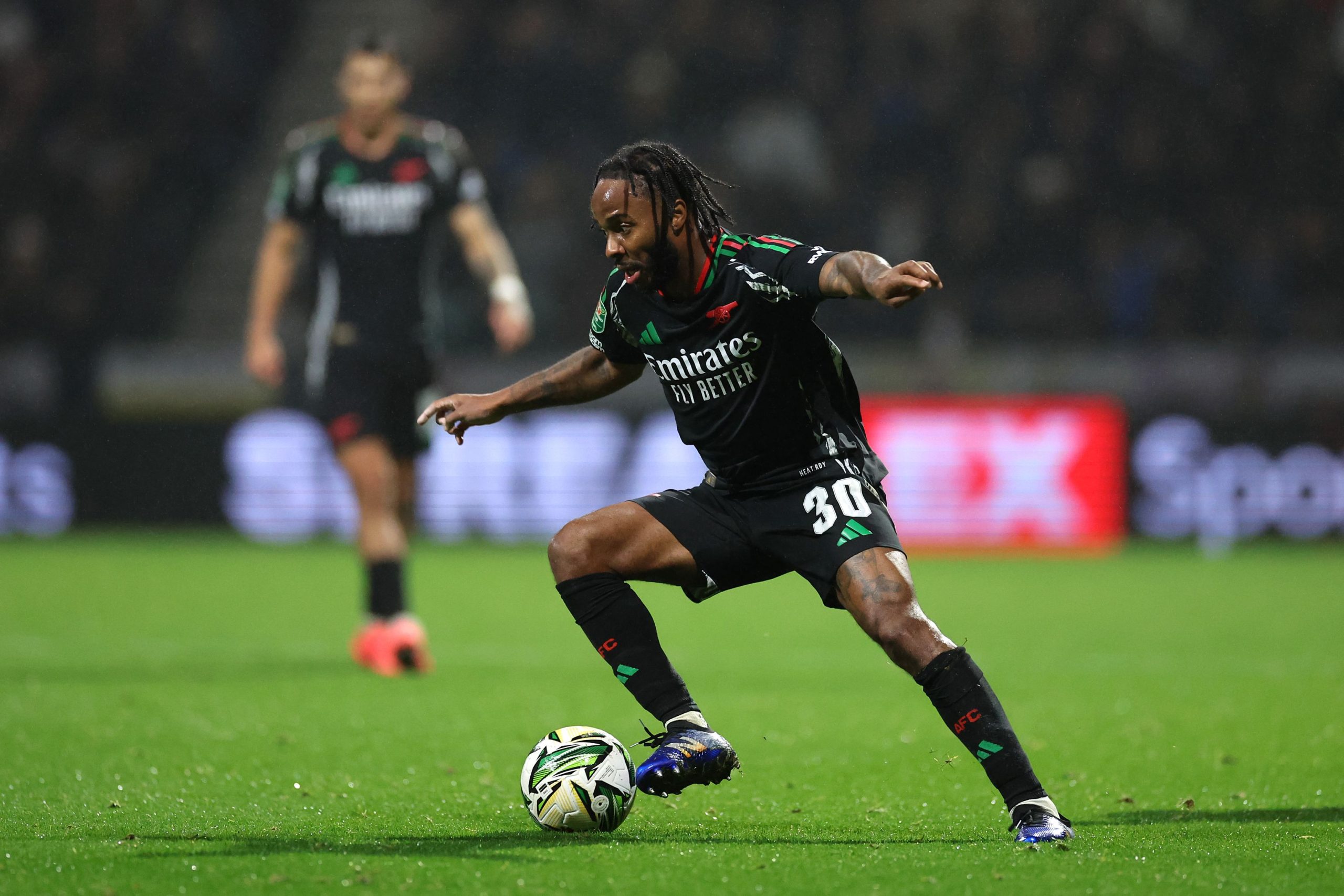 Raheem Sterling in action for Arsenal. (Photo by Jan Kruger/Getty Images)