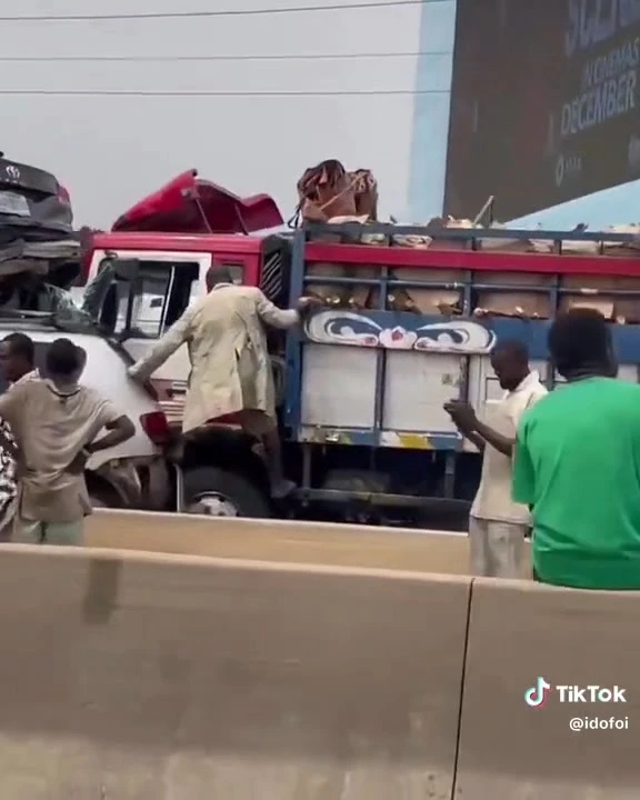 Truck Nearly Crushes Family in Ghastly Otedola Bridge Crash