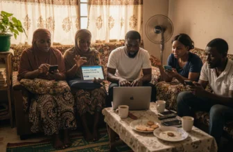 Nigerians interacting in home internet group