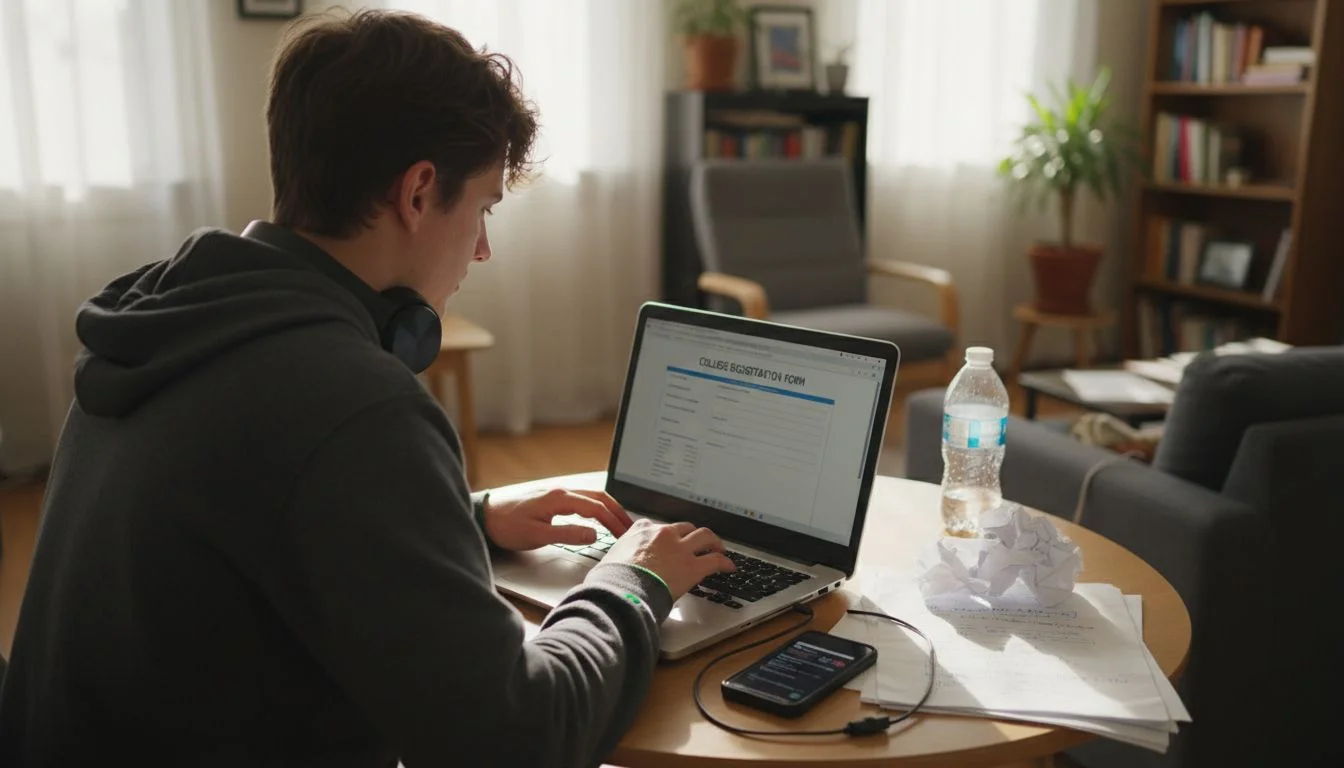 Role of Registration in Online Communities: Impact and Risks 1 Person completing community registration at laptop in living room