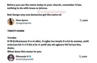“Alágbádá ìná, aláwọ̀tẹ́lẹ̀ ọ̀run” sparks debate online as tweep claims the phra