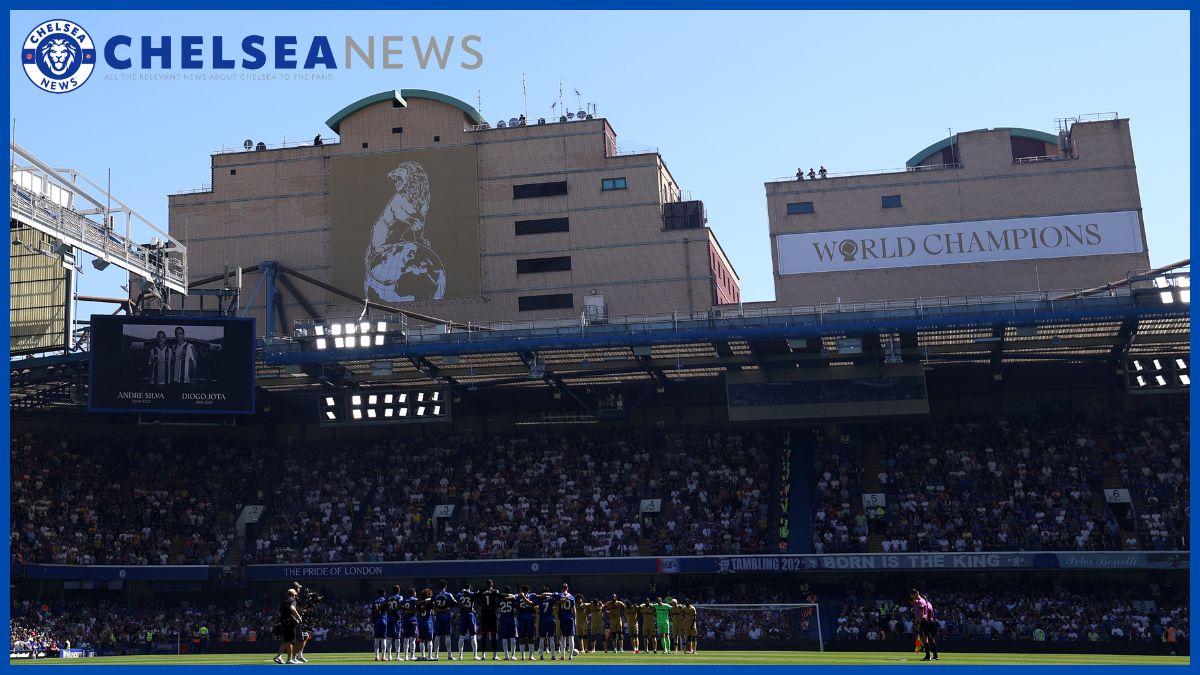 Chelsea display their new World Champions banners.