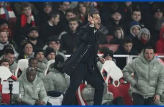 Liam Rosenior on the touchline against Arsenal.