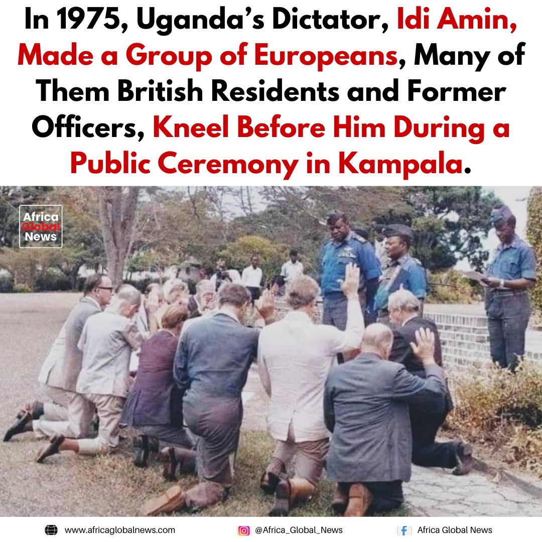 In 1975, Uganda’s ruler, Idi Amin, made a group of white Europeans, many of them