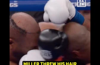 Jarrell Miller’s punched boxed off as heavyweight throws it into the crowd during Kingsley Ibeh fight