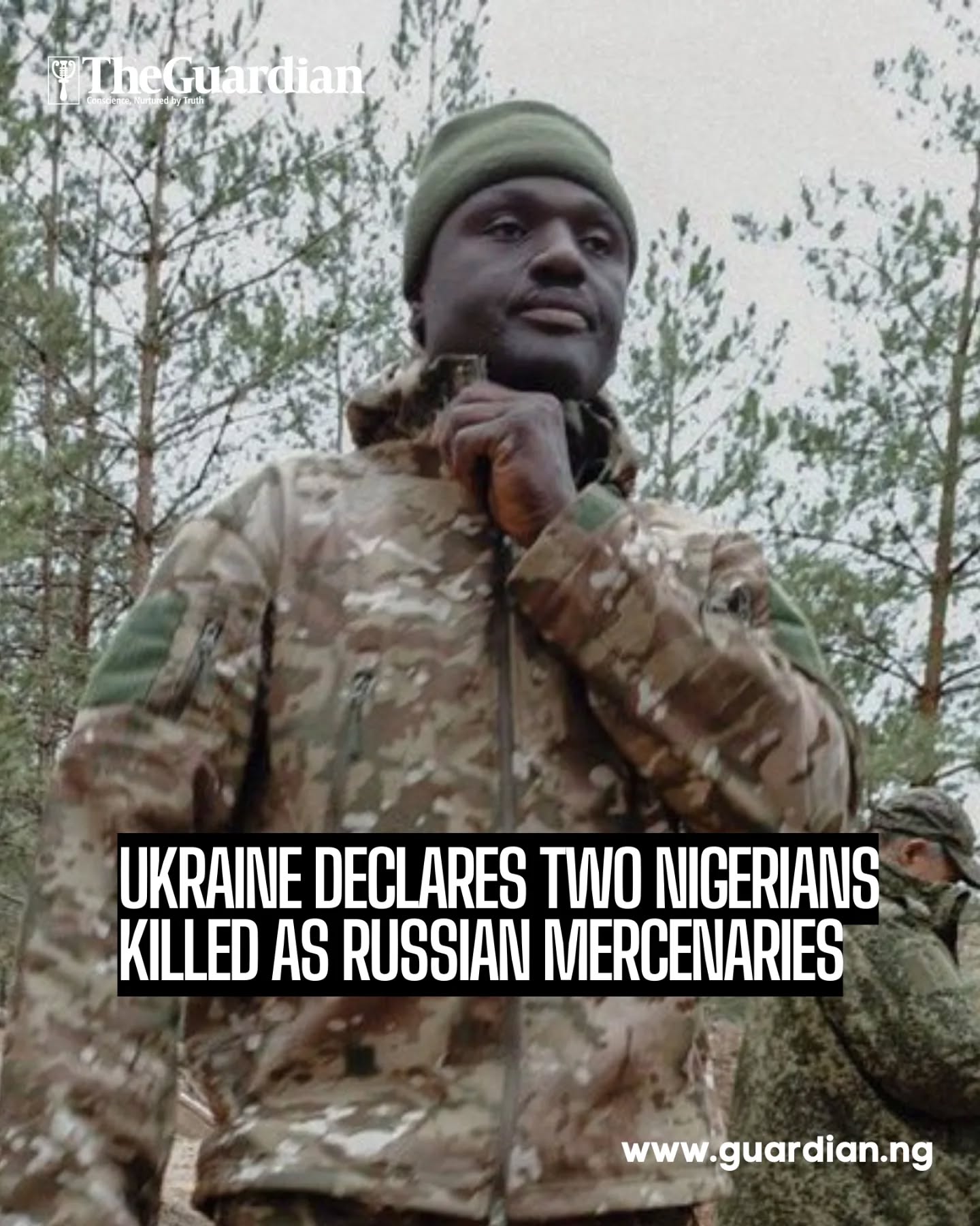 The Ukrainian Defence Intelligence (UDI) has identified two Nigerian men, Hamzat